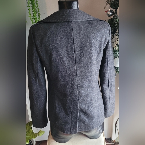American Eagle Dark Grey Wool Blend Short Pea Coat S - Picture 6 of 7